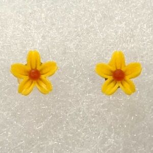 Yellow & Orange Flower Stud Earrings